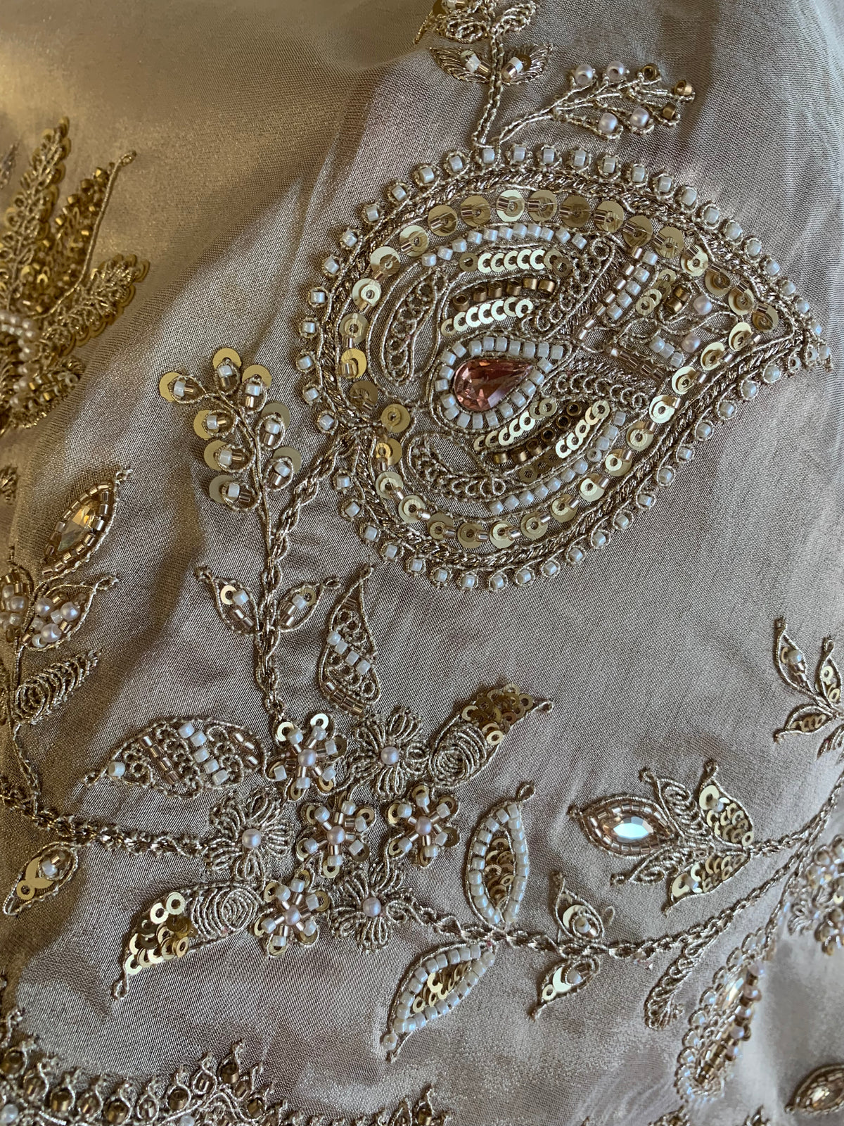 Tissue Saree with Heavy Dori, Pearl & Cutdana Work 5875 15