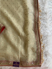 Tissue Organza Saree with Designer Tassel Pallu & Contrast Blouse 5940 04