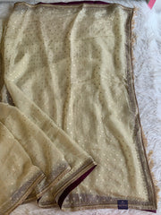 Tissue Organza Saree with Designer Tassel Pallu & Contrast Blouse 5940 04