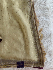 Tissue Organza Saree with Designer Tassel Pallu & Contrast Blouse 5940 04