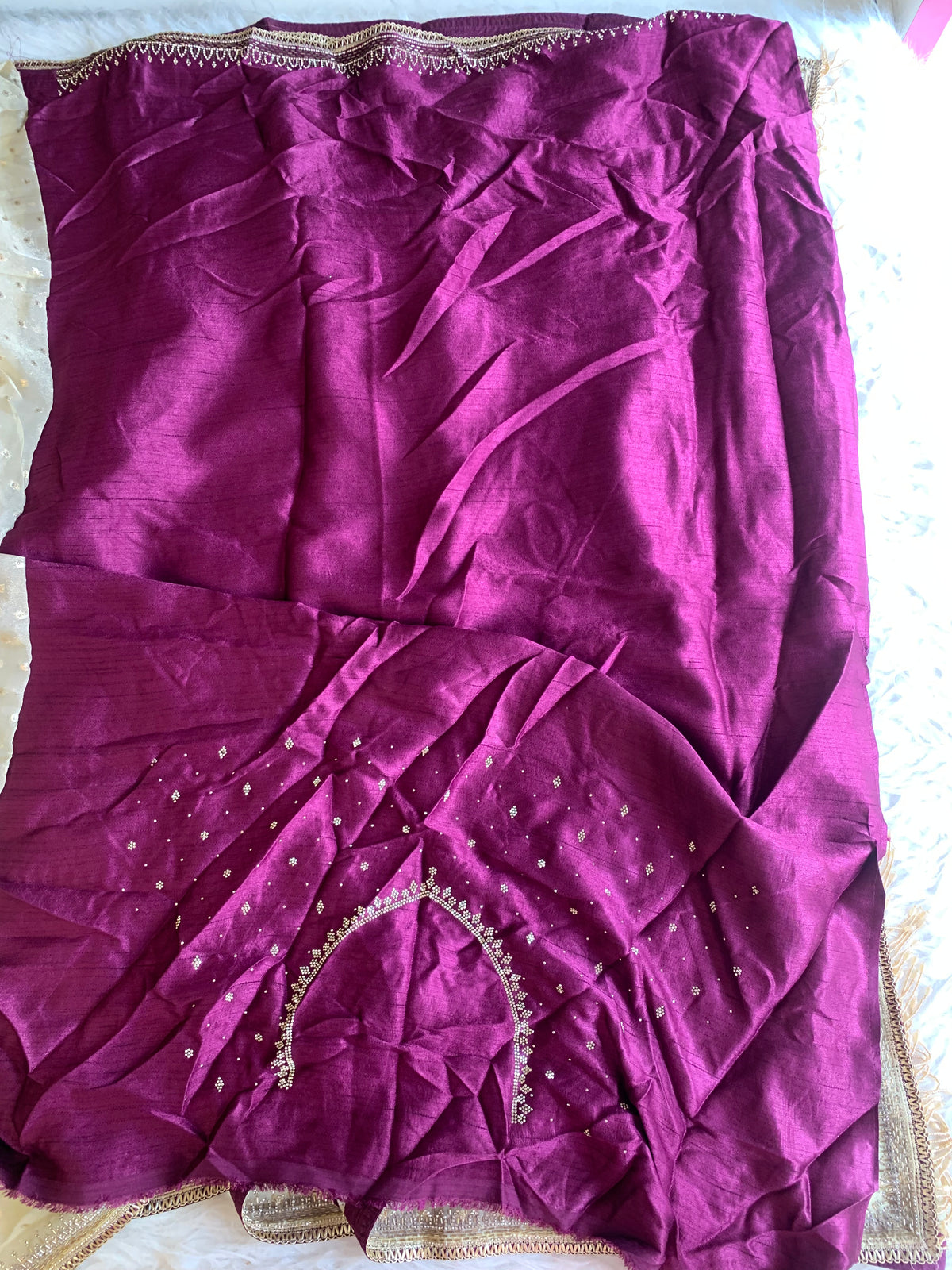 Tissue Organza Saree with Designer Tassel Pallu & Contrast Blouse 5940 04