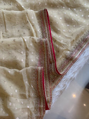 Tissue Organza Saree with Designer Tassel Pallu & Contrast Blouse 5940 04