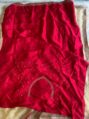 Tissue Organza Saree with Designer Tassel Pallu & Contrast Blouse 5940 04