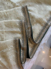 Tissue Organza Saree with Designer Tassel Pallu & Contrast Blouse 5940 04