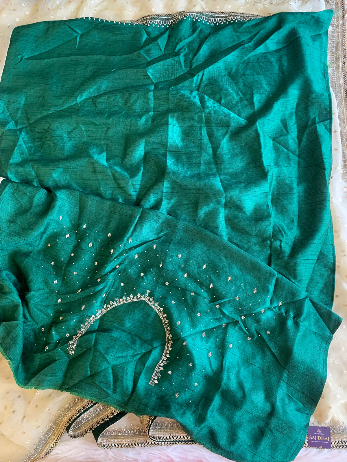 Tissue Organza Saree with Designer Tassel Pallu & Contrast Blouse 5940 04