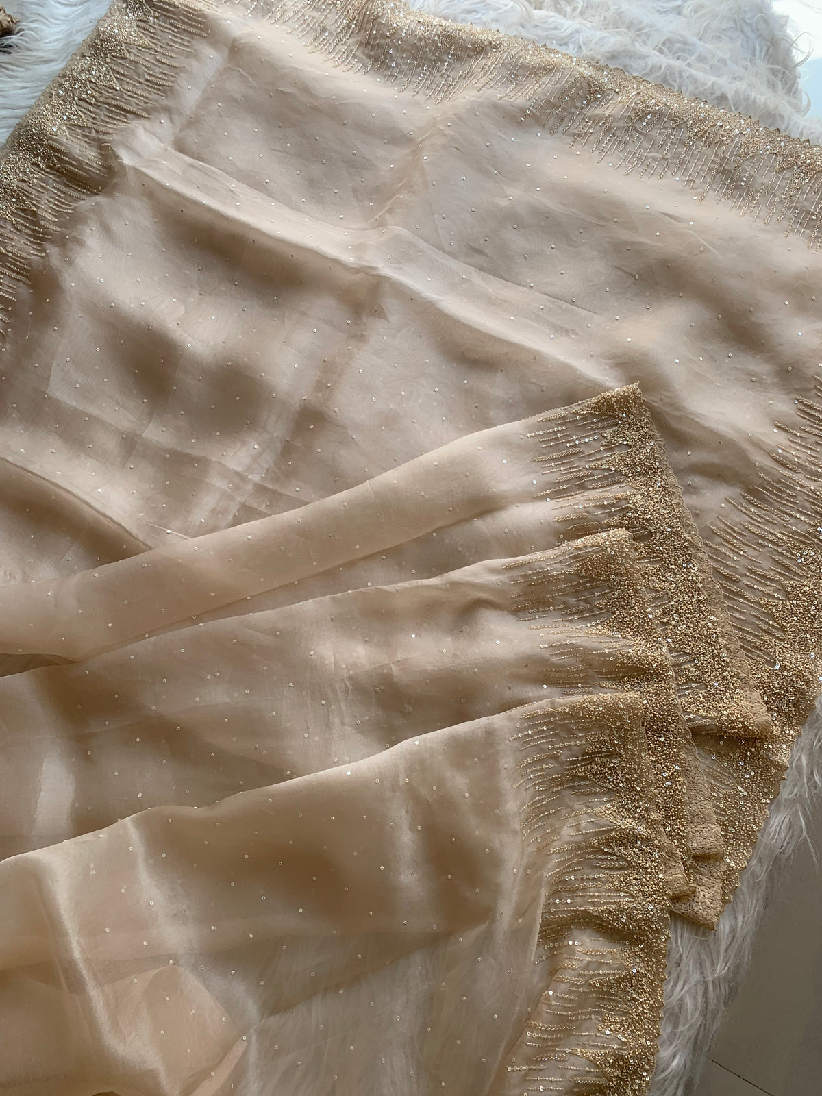 Organza Saree with All-Over Cutdana & Sequin Work 5912 01