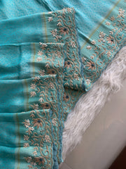 Ice Blue Kanchipuram Saree with Zardosi & Cutdana Work 5880 01