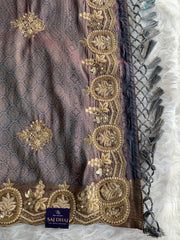 Shaded Kanchipuram Saree with Heavy Zardosi & Cutdana Work 5901 17