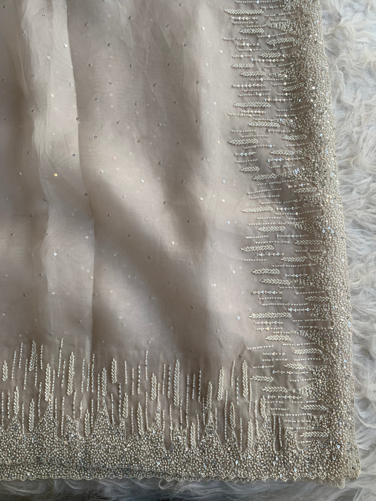 Organza Saree with All-Over Cutdana & Sequin Work 5912 01