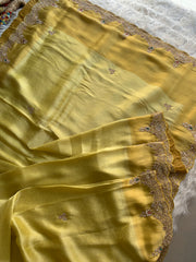 Yellow Kanchipuram Silk Saree with Zardosi, Jewel & Cutdana Work 5894 07