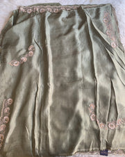 Green Kanchipuram Silk Saree with Zardosi & Cutdana Work 5901 07