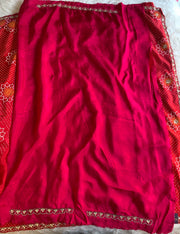 Bandhej Print Russian Silk Saree with Gota Patti & Zardozi 5891 01