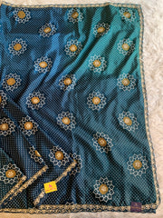 Bandhej Print Russian Silk Saree with Gota Patti & Zardozi 5891 01