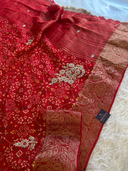 Red Banarasi Patola Saree with Gota 5953 01