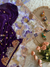Silk Organza Saree with Floral Print & Cutdana Work 5902 07
