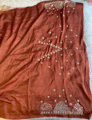 Silk Organza Saree with Floral Print & Cutdana Work 5902 07