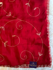 Habutai Silk Saree with Aari, Sequin & Thread Work 5902 01