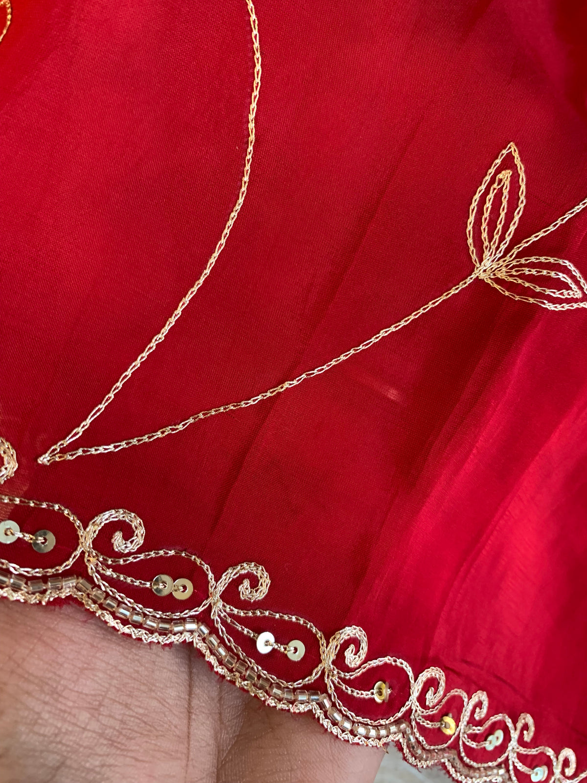 Habutai Silk Saree with Aari, Sequin & Thread Work 5902 01
