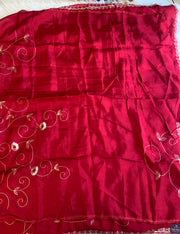 Habutai Silk Saree with Aari, Sequin & Thread Work 5902 01