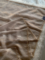 Beige Crush Organza Saree with Imported Sequin Work 5847 02