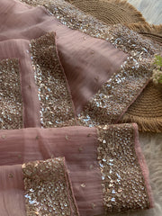 Baby Pink Crush Organza Saree with Imported Sequin 5847 04