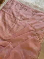 Baby Pink Crush Soft Organza Saree with Sequin 5906 02