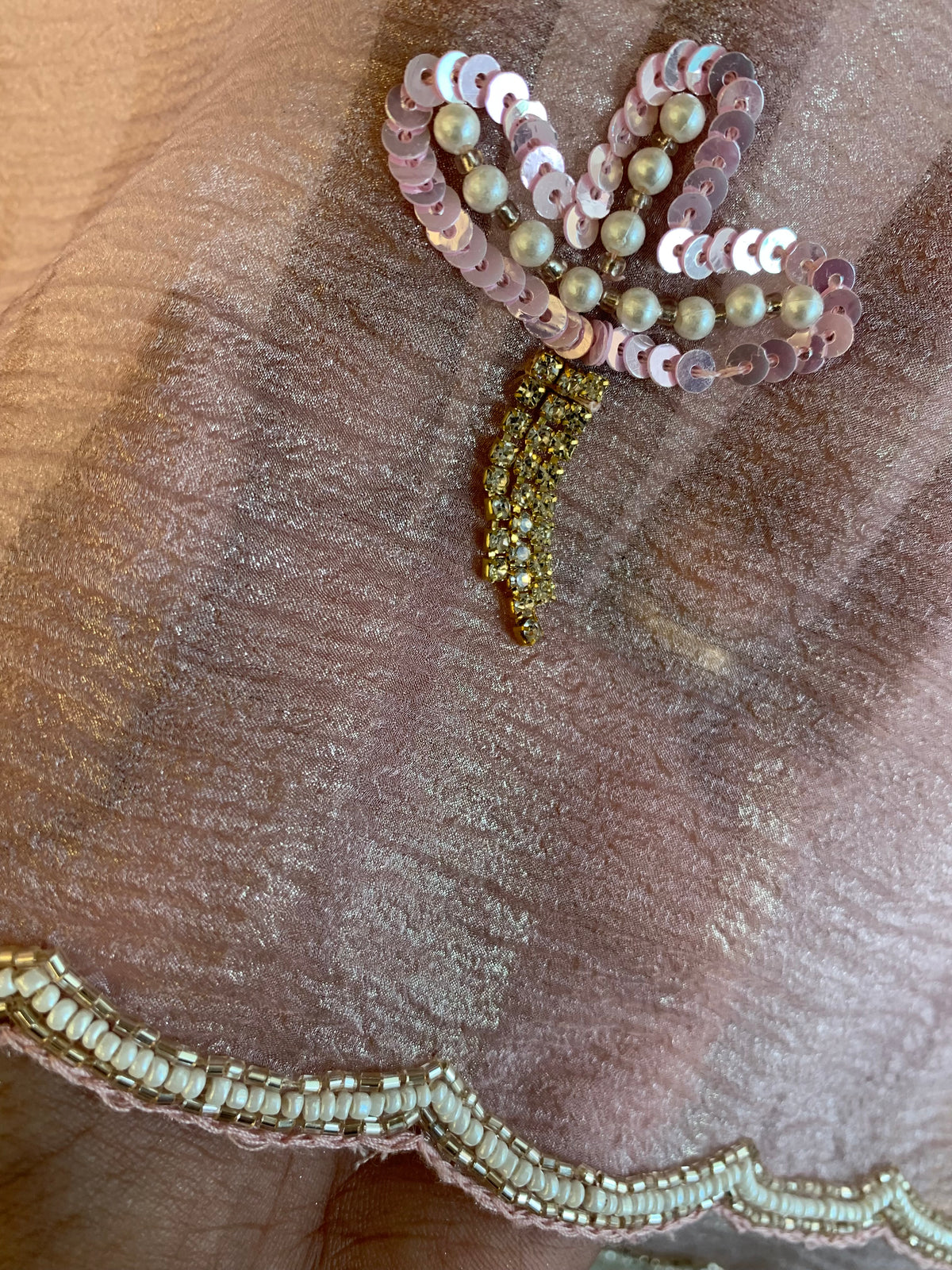 Baby Pink Crush Soft Organza Saree with Sequin 5906 02