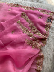 Baby Pink Organza Saree with Heavy Zardosi & Sequin Work 5914 03