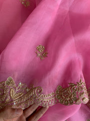 Baby Pink Organza Saree with Heavy Zardosi & Sequin Work 5914 03