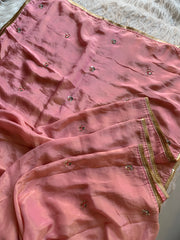 Habutai Silk Saree with Sequin, Cutdana, Aari & Jari Work 5942 08