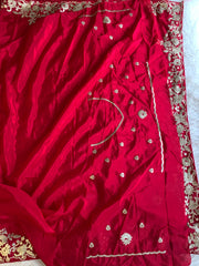 Habutai Silk Saree with Intricate Aari Work 5942 09