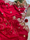 Habutai Silk Saree with Intricate Aari Work 5942 09