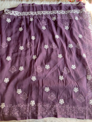 Organza Saree with Aari & Thread Work 5884 02