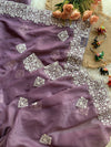 Organza Saree with Aari & Thread Work 5884 02