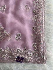 Soft Chinon Georgette Saree with Aari, Sequin & Thread Work 5940 02