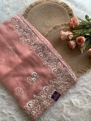 Soft Chinon Georgette Saree with Aari, Sequin & Thread Work 5940 02