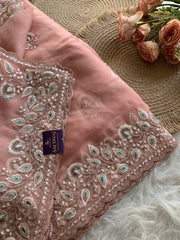 Soft Chinon Georgette Saree with Aari, Sequin & Thread Work 5940 02