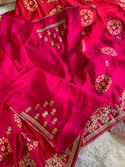 Pink & Red Russian Silk Saree with Patola, Pittan & Sequin Work 5953 02