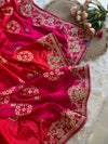 Pink & Red Russian Silk Saree with Patola, Pittan & Sequin Work 5953 02