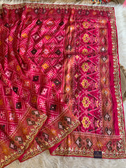 Pink Banarasi Patola Saree with Gota 5953 05