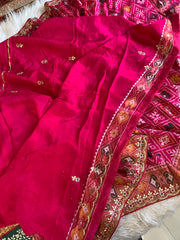 Pink Banarasi Patola Saree with Gota 5953 05