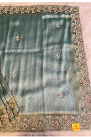 Sea Blue Kanchipuram Silk Saree 5764 05 (PRE ORDER)