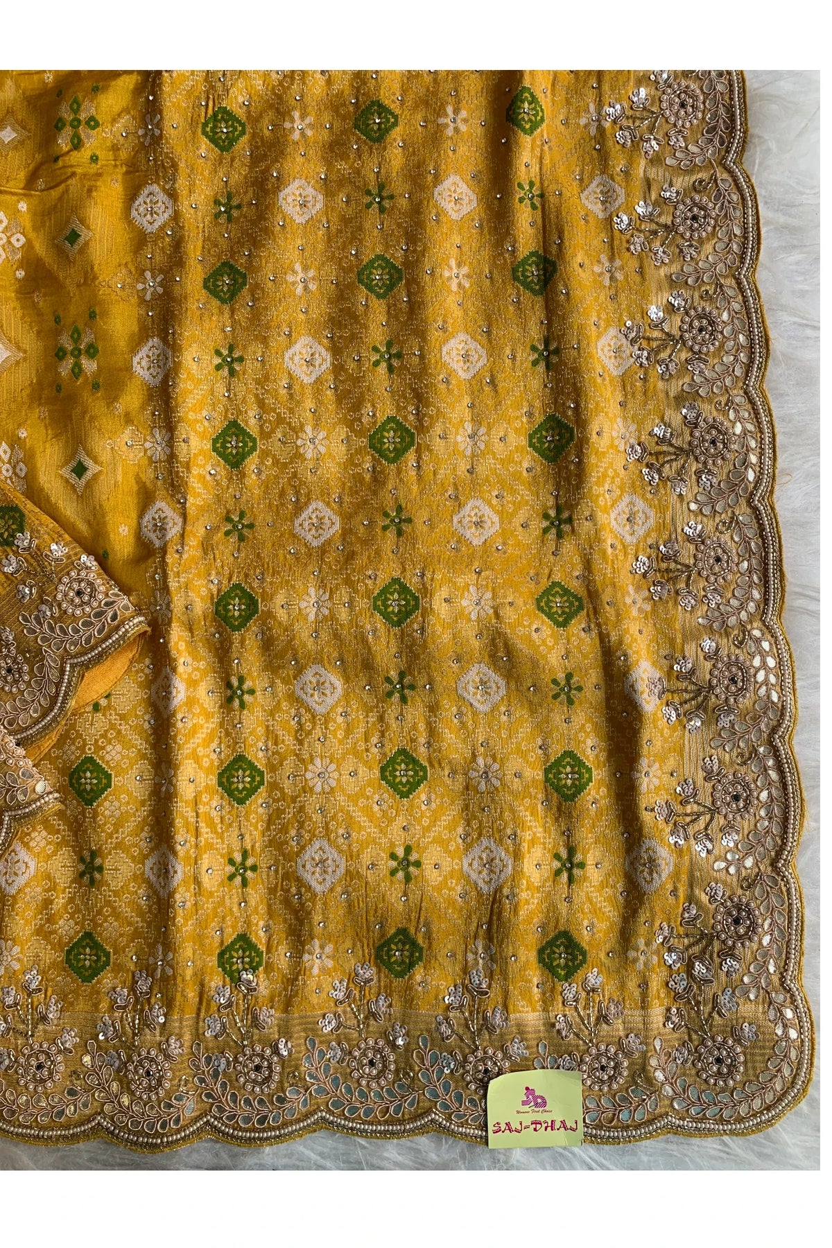 Yellow Banarasi Silk Saree 5763 15