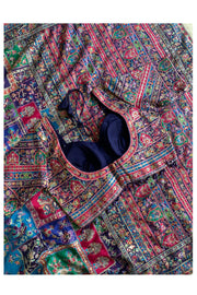 Blue Multicolor Printed Russian Silk Saree 5807 01