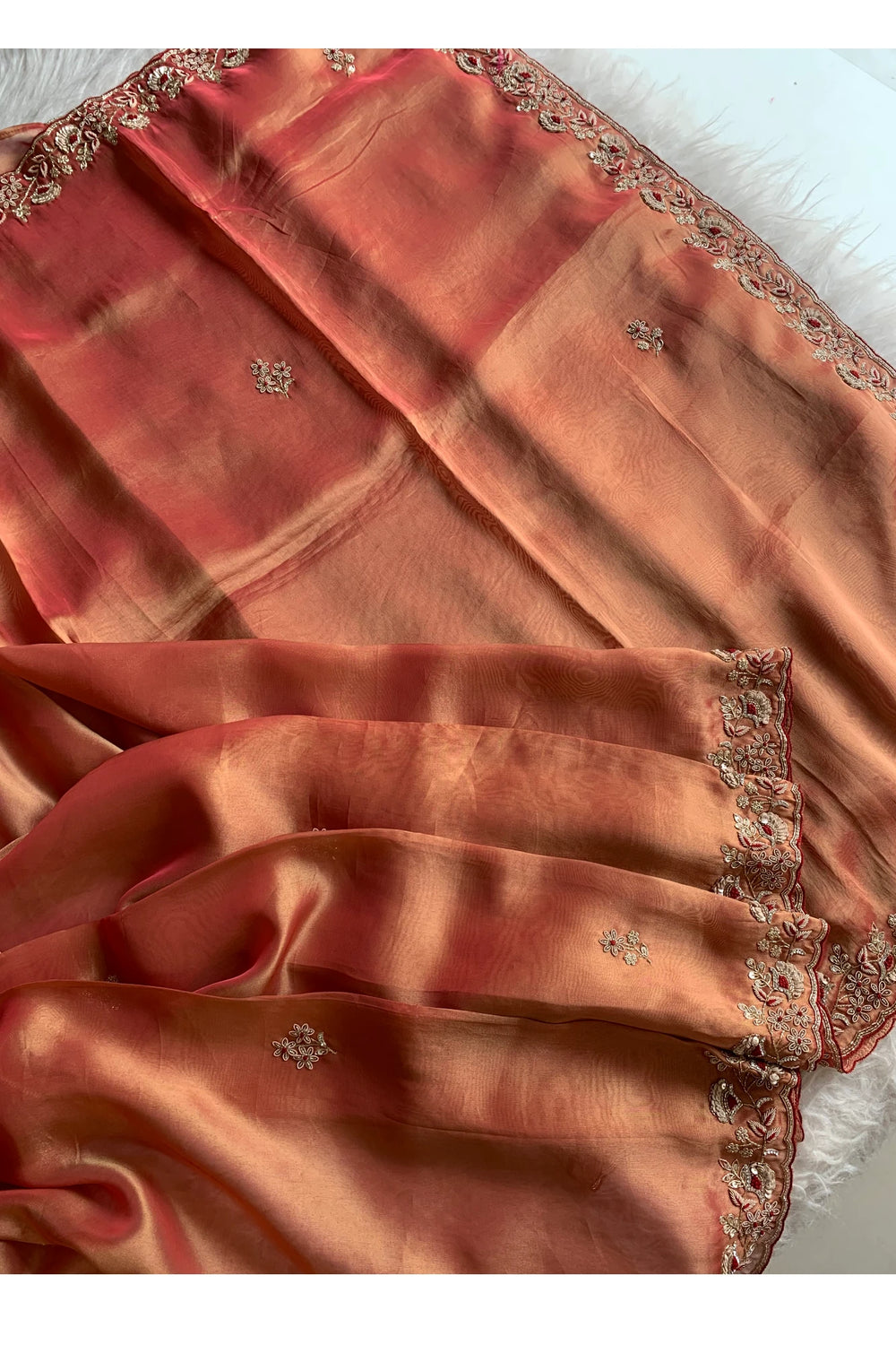 Brick Tissue Silk Saree 5526 02
