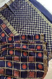 Blue Modal Silk Ajrak Saree 5236 08