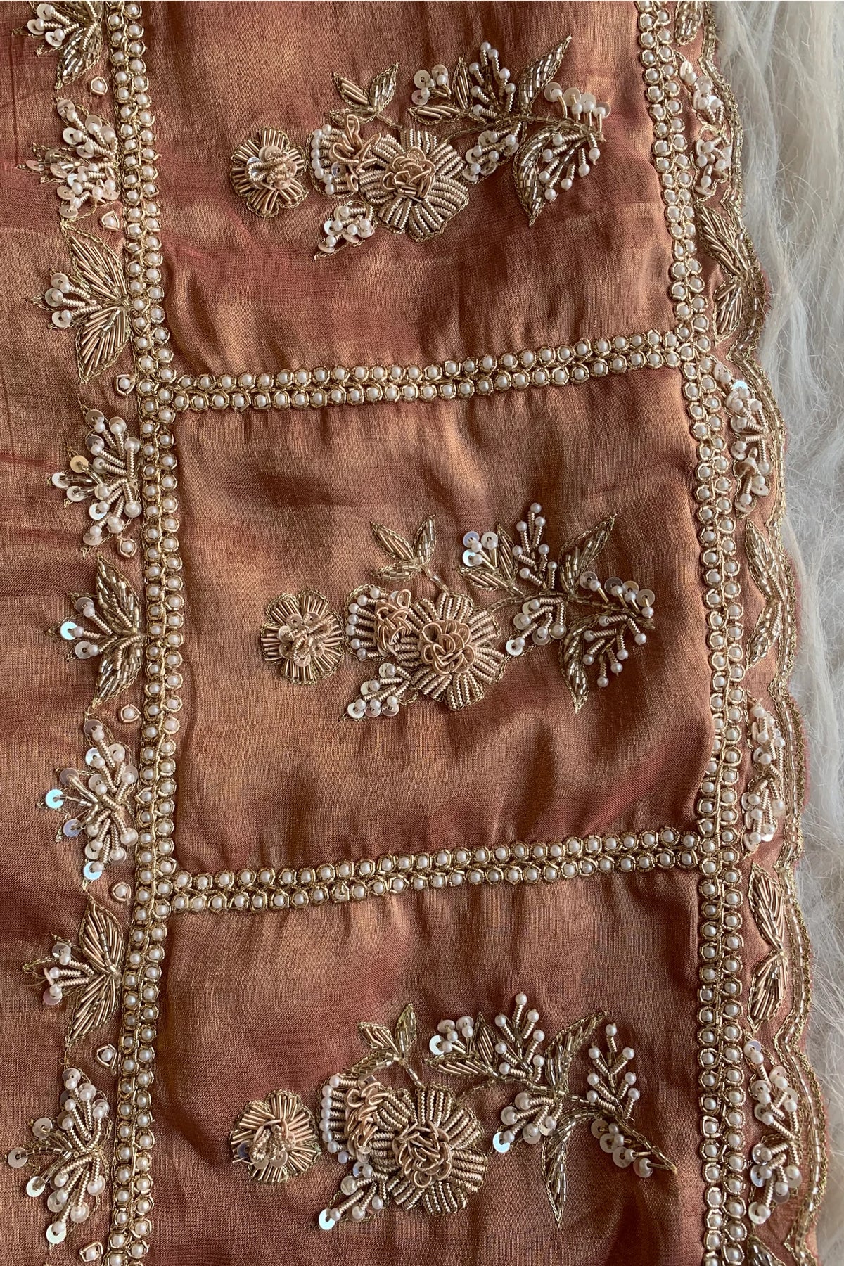 Brick Embellished Tissue Saree 5764 17