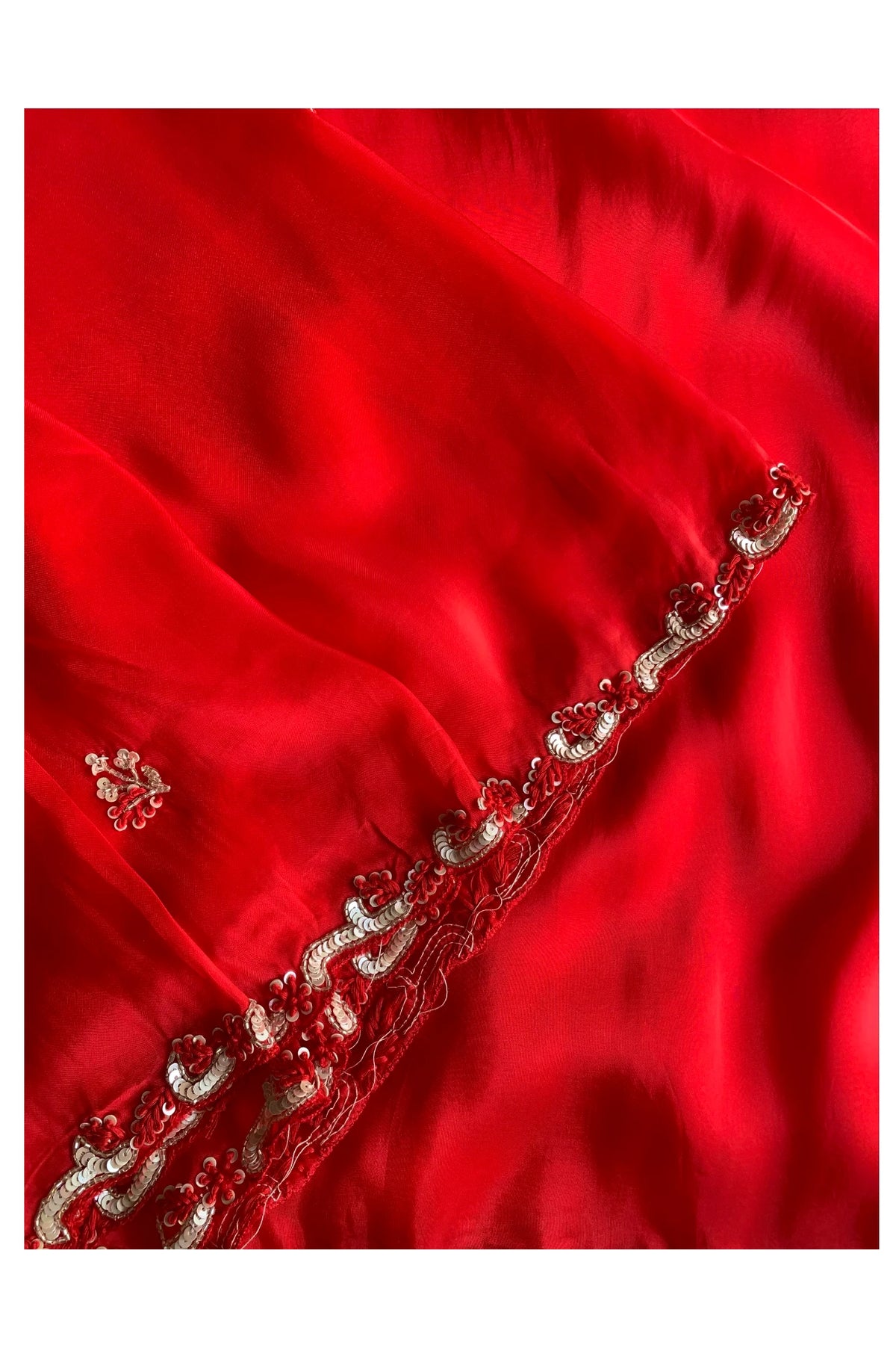 Rust Orange Habutai Silk Saree 5650 08