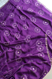 Purple Bandhej Russian Silk Saree 5755 01 (PRE ORDER)