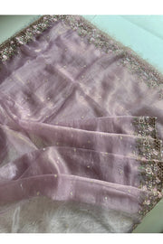 Light Lavender Crush Organza Saree 5759 06